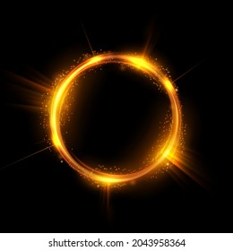 Abstract Glowing Circle, Elegant Illuminated Light ring. Vector Illustration