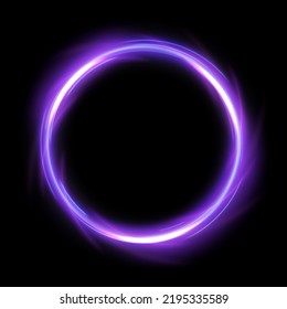 Abstract Glowing Circle, Elegant Illuminated Light ring. Vector Illustration