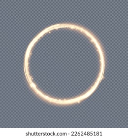 Resumen de círculo brillante, elegante anillo violeta retroiluminado. ilustración vectorial. Marco redondo de efecto luminoso para el texto. Diseño de juegos, anillo para publicidad y presentación de marketing.	
