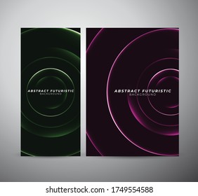 Abstract glowing Circle lines banner background. Abstract futuristic art wallpaper. Vector illustration.