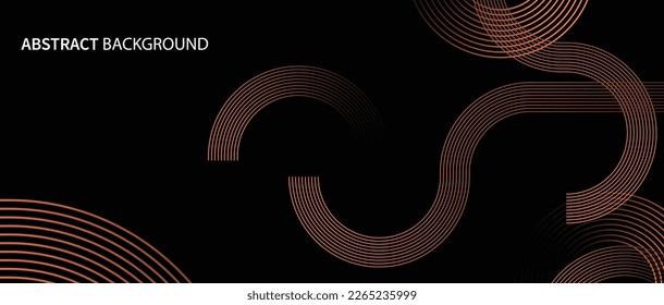 Abstract glowing circle lines on dark background. Futuristic technology concept. Horizontal banner template. Suit for poster, cover, banner, brochure, website