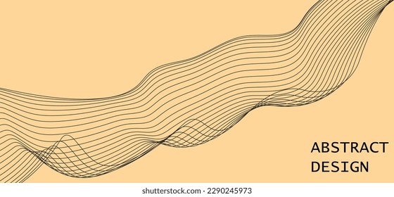 Abstract glowing circle lines on dark background. Futuristic technology concept. Horizontal banner template. Suit for poster, cover, banner, brochure, website