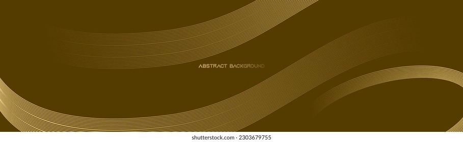 Abstract glowing circle lines on dark blue.brown.orange.yellow background. Geometric line art design. Modern glossy blue outline. Futuristic technology concept. Horizontal banner template.