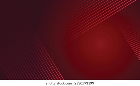 Abstract glowing circle lines on dark Red background. Geometric stripe line art design. Modern shiny Red lines. Futuristic technology concept. Suit for poster, cover, banner, brochure, Red Background