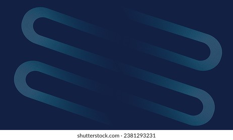 Abstract glowing circle lines on dark blue background. Geometric stripe line art design. Abstract blue background with lines. illustration technology.