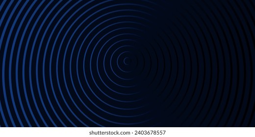 Abstract glowing circle lines on dark blue background. Geometric stripe line art design. Modern shiny blue lines. Futuristic technology concept. Suit for poster, cover, banner, brochure, arts vector