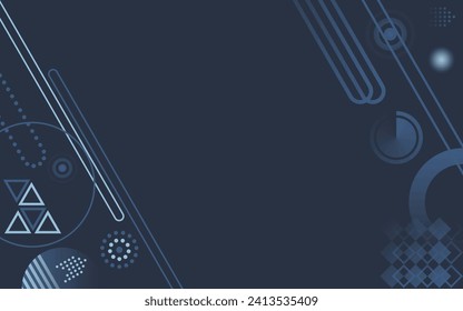 Abstract glowing circle lines on dark blue background. Geometric stripe line art design. Modern shiny blue lines. Futuristic technology concept. Suit for poster, cover, banner, brochure, website.