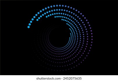 Abstractas resplandeciente círculo líneas sobre fondo negro. línea geométrica arte diseño moderno brillante azul líneas futuro concepto de tecnología Conveniente para los carteles, cubiertas, signos, folletos, Sitios web