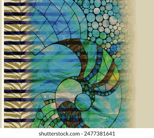 Abstract glowing circle lines on dark blue background. Geometric stripe line art design. Modern shiny blue lines. Futuristic technology concept. Suit for poster,