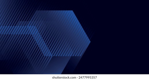 Abstract glowing circle lines on dark blue background. Geometric stripe line art design. Modern shiny blue lines. Futuristic technology concept.vector