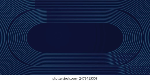 Abstract glowing circle lines on dark blue background. Geometric stripe line art design. Modern shiny blue lines. Futuristic technology concept. Suit for poster, cover vector line futuristic dark blue