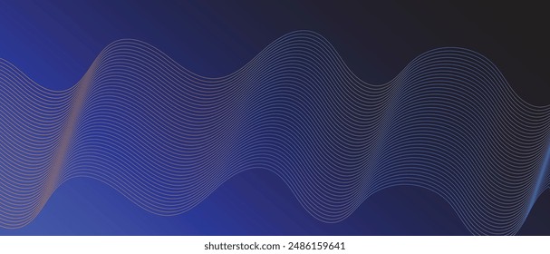 Abstrakte leuchtende Kreislinien auf dunklem Hintergrund. Elegantes Kreisformdesign. Runde Linien Abstrakter futuristischer Tech-Hintergrund. Vektorgrafik Digital Art Banner Design