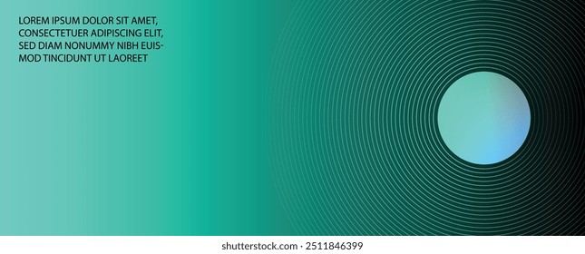 abstract glowing circle lines on dark background. elegant circle shape design. round lines abstract futuristic tech background. Vector digital art banner design