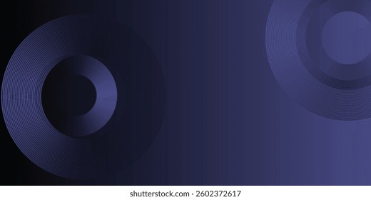 Abstract glowing circle lines on dark blue background. Geometric stripe line art design. Modern shiny blue lines. Futuristic technology concept. Suit for poster, cover, banner, dark blue