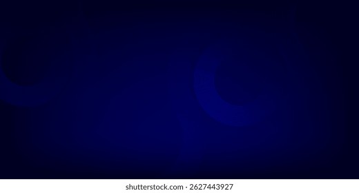 Abstractas líneas circulares brillantes sobre fondo azul oscuro. 