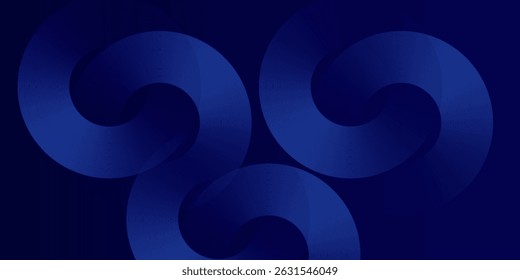 Abstract glowing circle lines on dark blue background. Geometric stripe line art design. Modern shiny blue lines. Futuristic technology concept. Suit modern