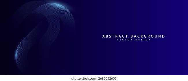 Abstractas líneas circulares brillantes sobre un fondo azul oscuro. Diseño de arte de línea geométrica. Concepto de tecnología futurista. Líneas azules brillantes modernas.