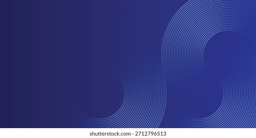 Abstractas líneas circulares brillantes sobre fondo azul oscuro. Diseño geométrico del arte de la línea de la raya, diseño moderno
