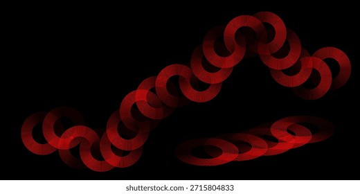 Abstractas líneas circulares brillantes sobre fondo negro. Diseño geométrico del arte de la línea de la raya. Líneas rojas brillantes modernas. Concepto de tecnología futurista. Traje para el cartel, cubierta, Anuncio, folleto, Sitio web
