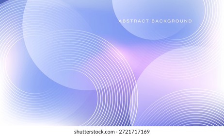 Líneas circulares brillantes Abstractas sobre fondo degradado azul y púrpura suave. Concepto de tecnología futurista para el Anuncio, cartel, presentación, Sitio web