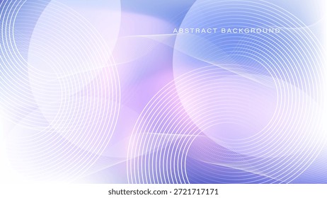 Abstract glowing circle lines on soft blue and purple gradient background. Futuristic technology concept for banner, poster, presentation, website