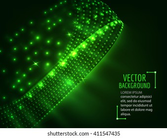 Abstract glowing circle on dark background. Round abstract lights composition. Vector design background.