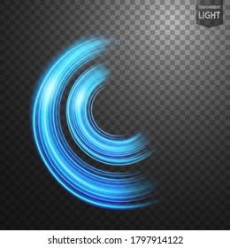 Abstract Glowing Circle with a transparent background, isolated and easy to edit. Vector Illustration