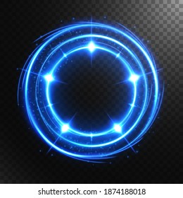 Abstract Glowing Circle with a transparent background, isolated and easy to edit. Vector Illustration