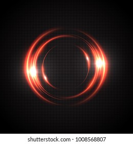 Abstract Glowing Circles. Bright And Brilliant Halo. Light Optical Effect. Vector Illustration