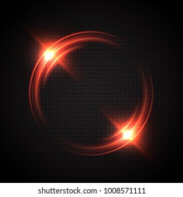 Abstract glowing circles. Bright and brilliant halo. Light optical effect. Vector illustration