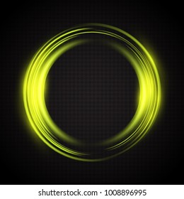 Abstract glowing circles. Bright and brilliant halo. Light optical effect. Vector illustration