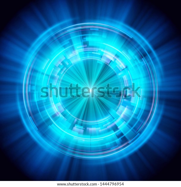 Abstract Glowing Circles On Black Background Stock Vector Royalty Free