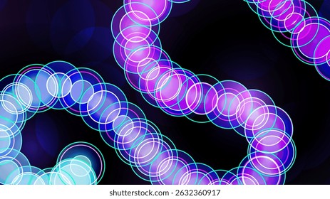 Trilhas De Luz Circular Brilhante Abstrata Formando Turbilhão, Criando Sonhadora Vibe De Energia Futurista. Ideal Para Planos De Fundo, Telas Digitais, Pôsteres De Festa, Banners Da Web. Estilo de Espiral Digital Luminoso 