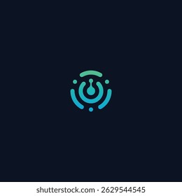 Abstract glowing circular network icon