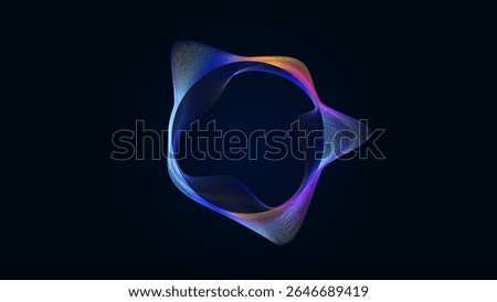 Abstract glowing circular soundwave with vibrant colors on a dark background, audio visualization and modern technology.
