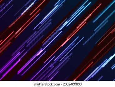 Abstract glowing colorful neon lines futuristic background. Technology vector design