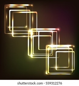 Abstract glowing colorful with rounded rectangle, stock vector
