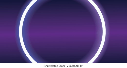 Círculos concéntricos brillantes Abstractas sobre un fondo de gradiente púrpura.