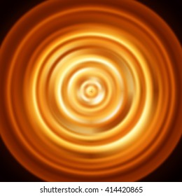 Abstract glowing concentric circles. Vector graphic pattern with magic fiery round