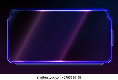 Abstract glowing conceptual layout for ui, apps and game.  Futuristic frame template design for interface. 