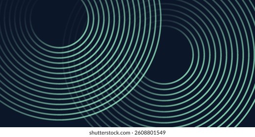 Abstract glowing curve lines on black background. Modern shiny green blue gradient geometric lines design. posters, banners, brochures, websites, flyers