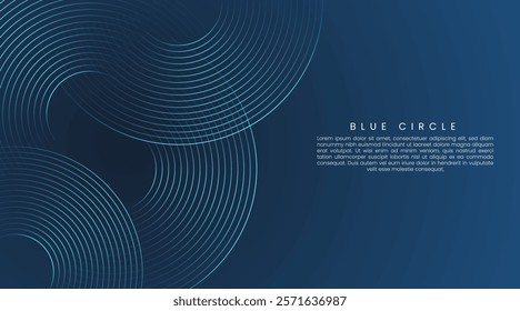 Abstract glowing dark blue geometric rounded shape technology futuristic background design