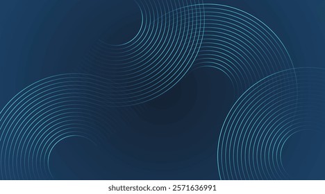 Abstract glowing dark blue geometric rounded shape technology futuristic background design
