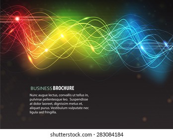 Abstract glowing digital background with sparkling spectral waves