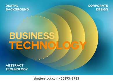 Abstract glowing digital futuristic background blurred blue gradient backdrop with flowing yellow geometric shapes. Futuristic corporate design, modern technology. Ideal for website banner, presentati