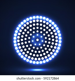 Abstract glowing dotted circles. Dots in circular form. Vector design element