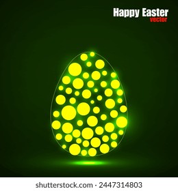 Abstract glowing Easter egg with circles, vector illustration