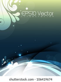 abstract glowing elegant leaf foliage elements illustration. eps10 vector format