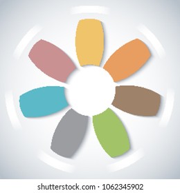 Abstract glowing Flower Design style info-graphic on light blue background. Vector illustration EPS 10 for design flyer template, web presentation, newsletter layout page, cover book or magazine