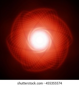 Abstract glowing flower on a black background